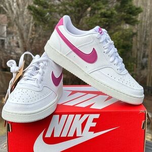 Nike Court Vision Low Womens 6 Youth 4.5Y White Sustainable Casual Sneaker NEW